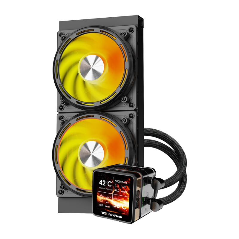 Ftohës ujor për CPU Darkflash DE240, radiator 240 mm, ARGB, i zi