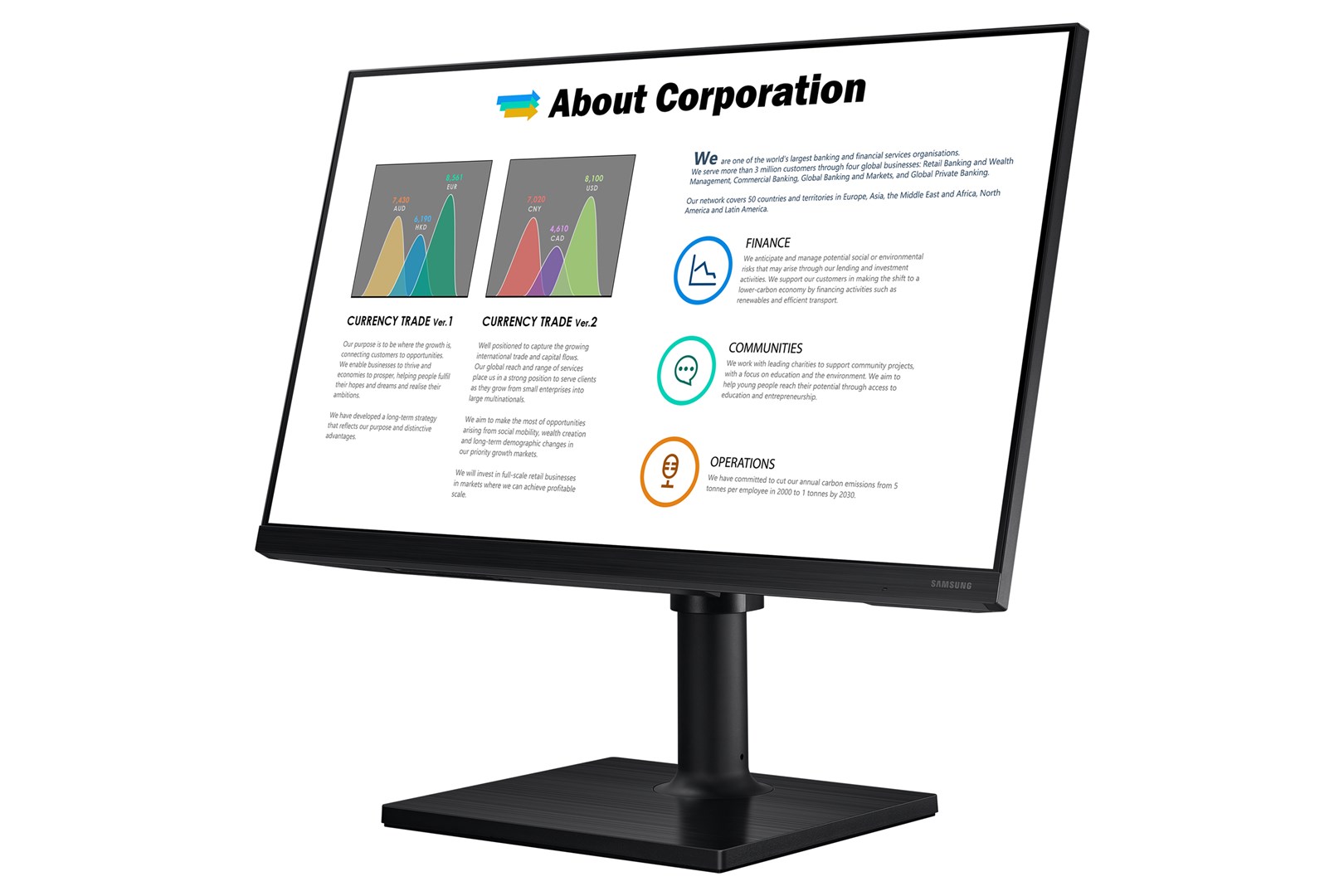 Monitor Samsung F24T452FQR, 24", Full HD, LED, i zi