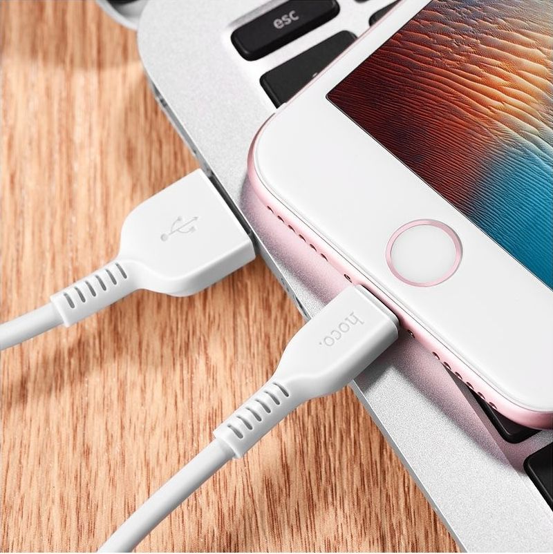 Kabllo USB A në Lightning Hoco X13, 1 m, e bardhë