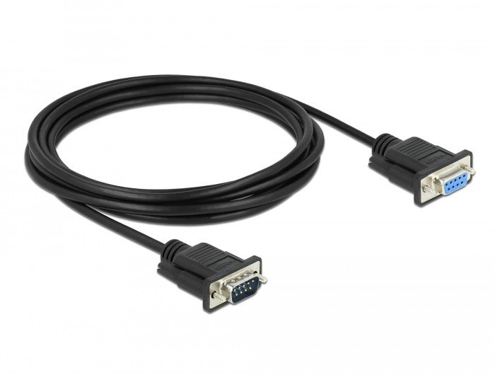 Kabllo zgjatuese seriale DeLOCK 86584, DB-9 M në DB-9 F, 3 m, e zezë
