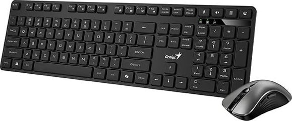 Set tastierë dhe maus Genius KM-8216S Copilot, pa tela, optik 1600 DPI, i zi