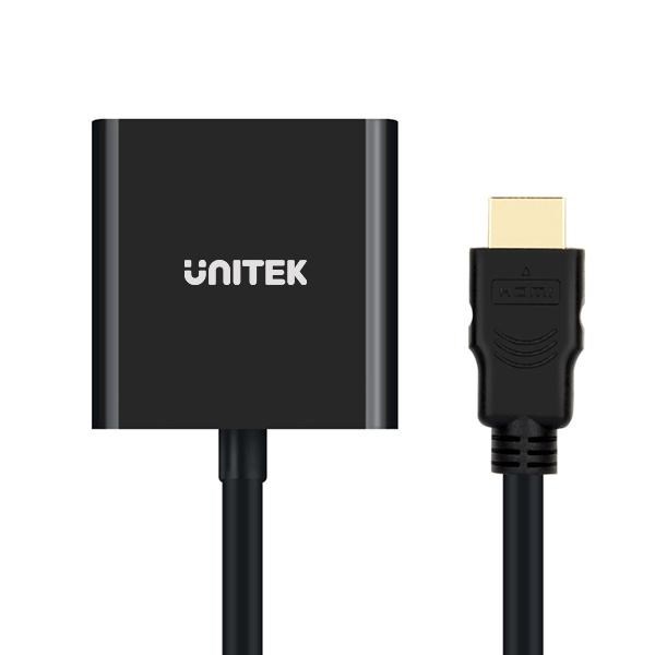 Adapter HDMI në VGA UNITEK Y-6333, me audio, me Micro USB, i zi