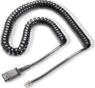 Kabllo lidhëse HP Poly M22 to QD U10, spirale, për kufje Plantronics, e zezë