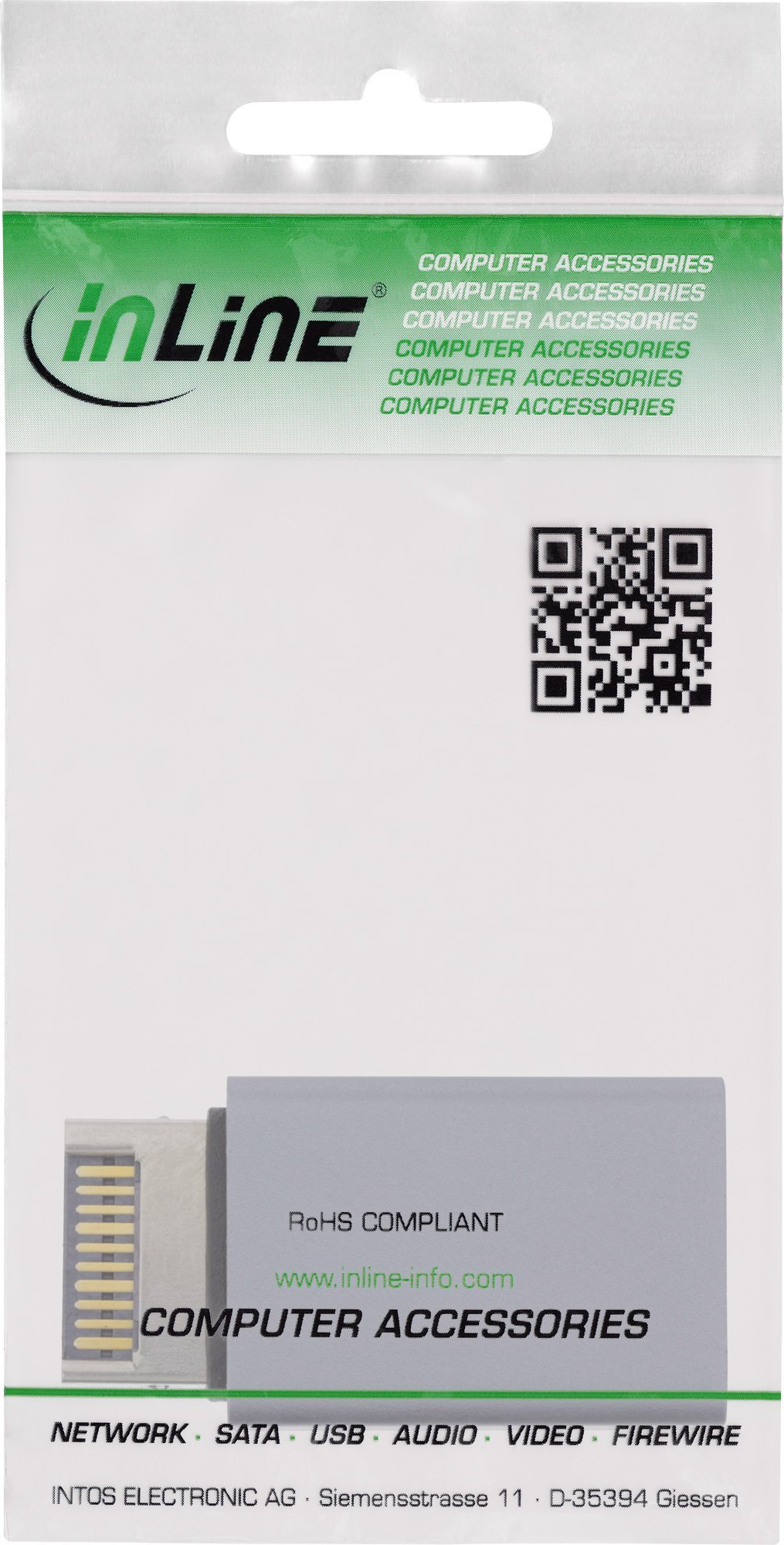 Adaptuer USB InLine USB 3.2, Type E në USB A, 10 Gb/s, i zi