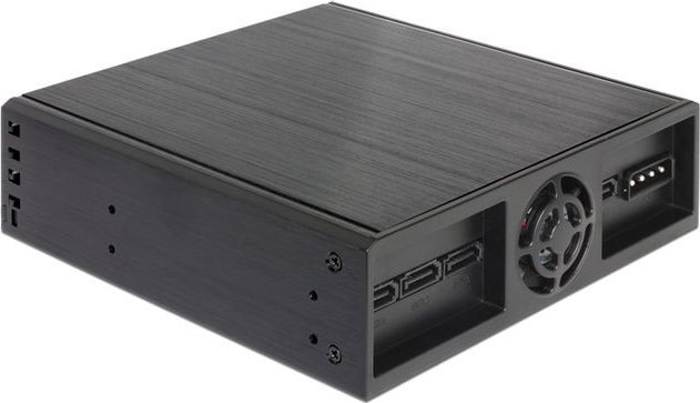 Panel drive bay DeLOCK 47220, 5.25", për 4 disqe 2.5" SATA, i zi