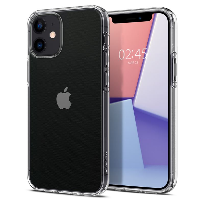 Mbështjellës për iPhone 12 mini Spigen Liquid Crystal, transparent