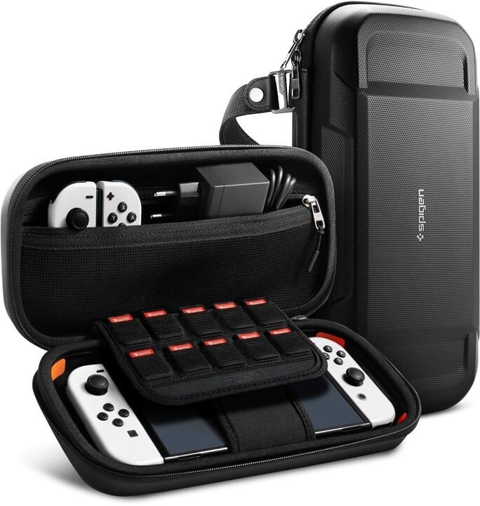 Çantë Spigen Rugged Armor Pro Pouch për Nintendo Switch/Switch OLED, e zezë