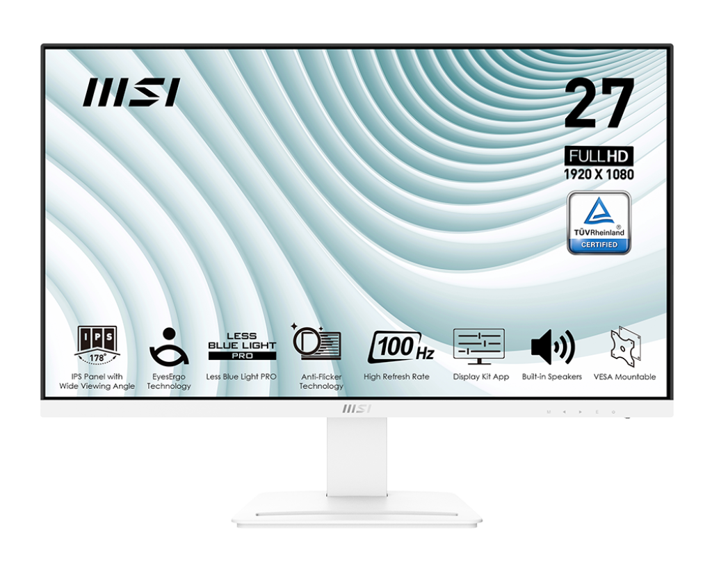 Monitor MSI PRO MP273AW, 27", Full HD, 100Hz, i bardhë