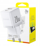 Karikues muri Baseus Palm CCZC20UE, 20W, USB dhe Type C, i bardhë