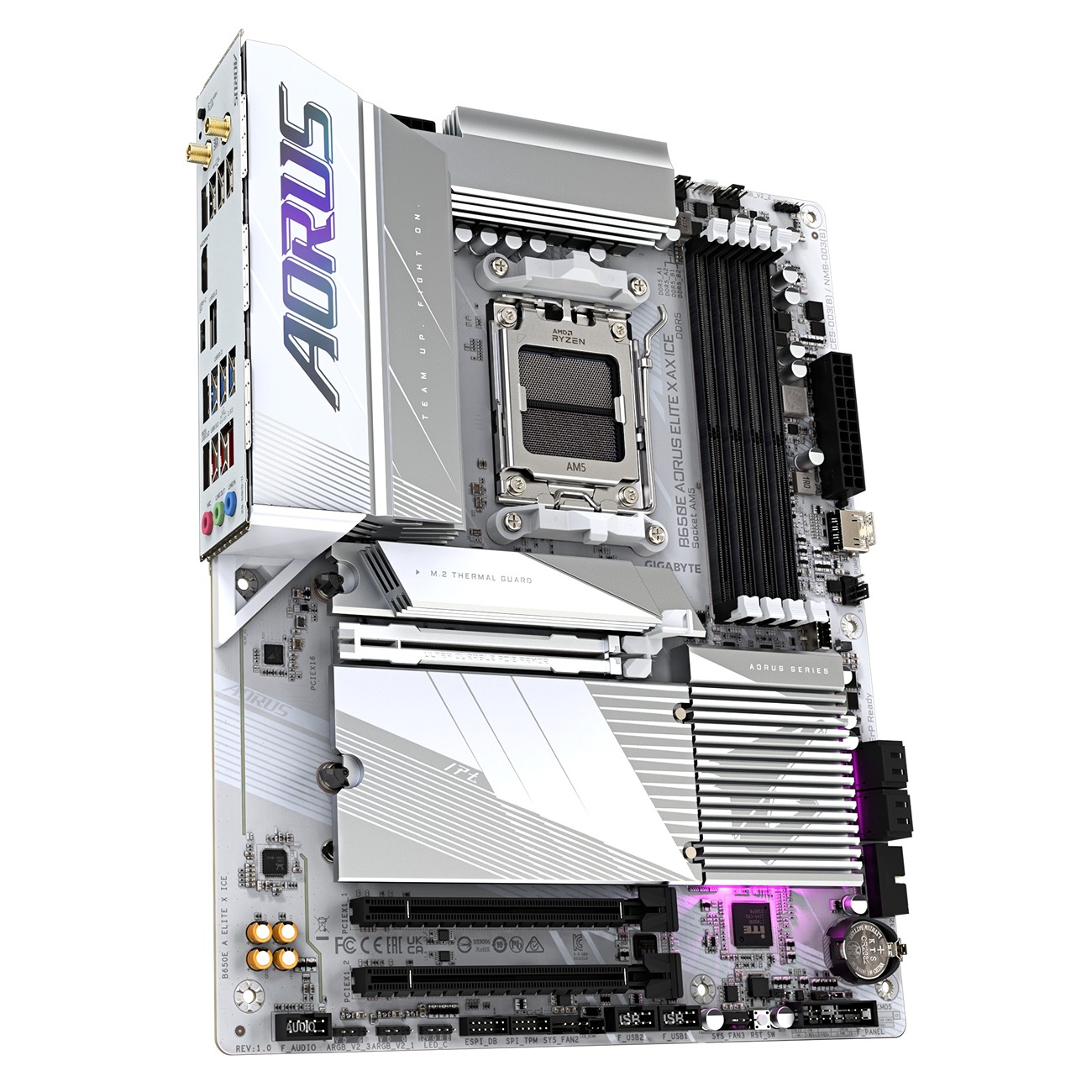 Pllakë amë GIGABYTE B650E AORUS ELITE X AX ICE, AMD Ryzen 8000, Socket AM5, ATX, e bardhë