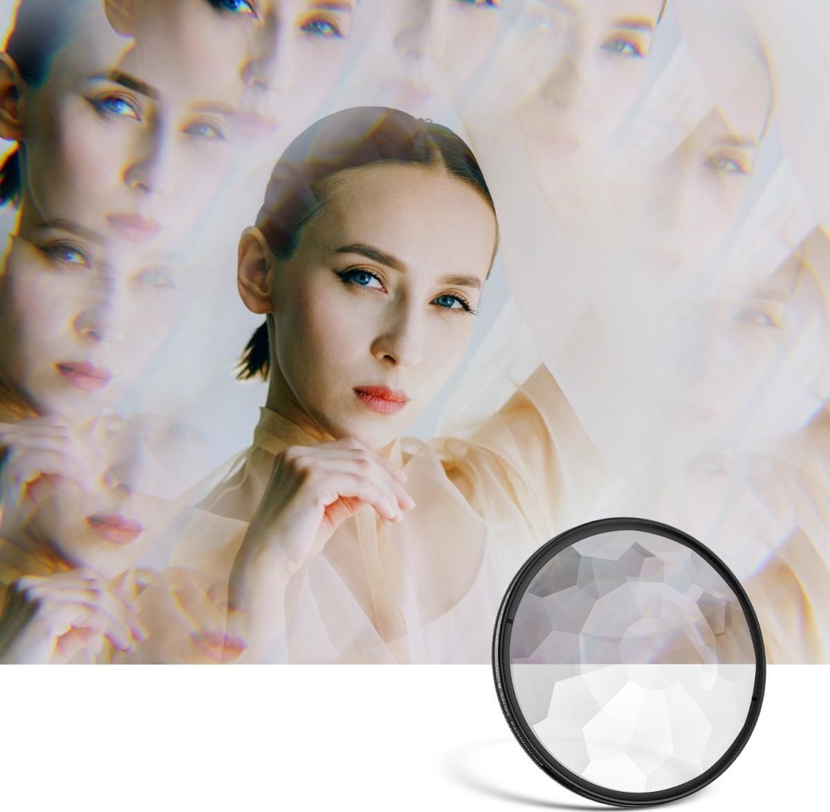 Filtër fotografik K&F Concept Kaleidoscope Effect 72mm, me 3 peceta pastrimi