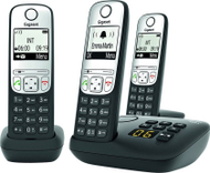 Безжичен телефон Gigaset A690A Trio, аналоген DECT, дигитален секретар, црн