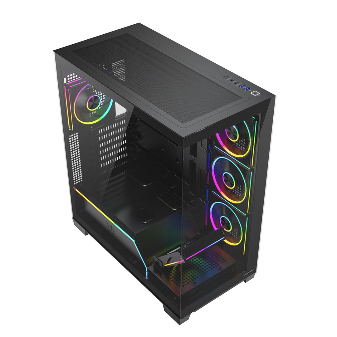 Kase PC Modecom Volcano Stellar Plus 5F ARGB, ATX, xham i temperuar, e zezë