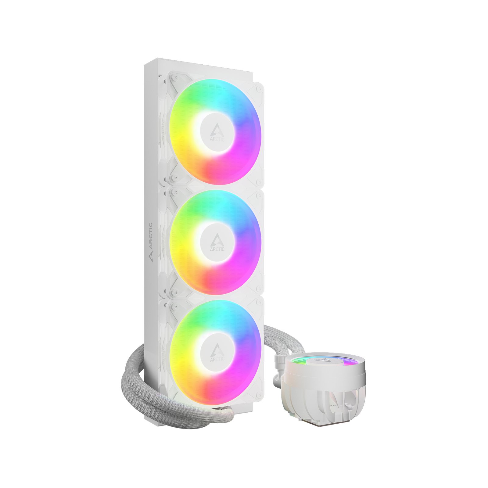 Ftohës Liquid CPU ARCTIC Liquid Freezer III Pro 360 A-RGB White – Radiator 360 mm, 3× 120 mm P12 Pro A-RGB, Intel LGA 1700/1851 & AMD AM5/AM4