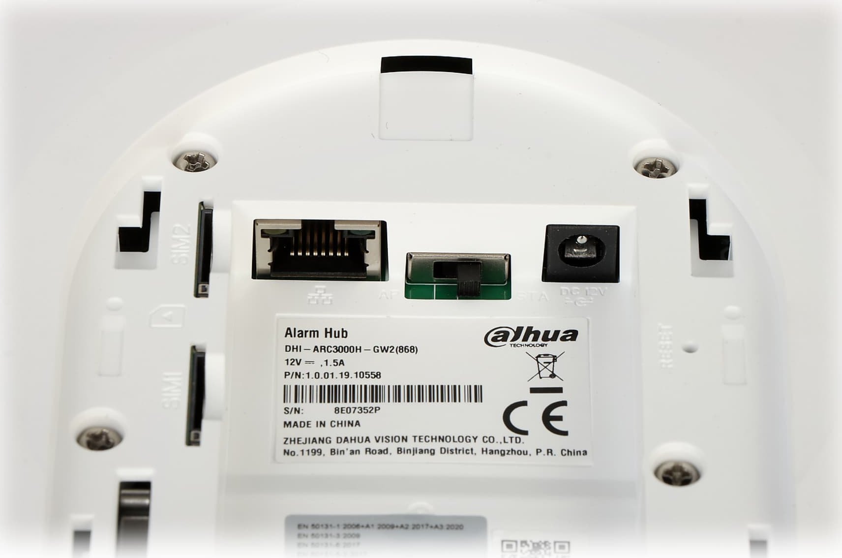 Panel alarmi Dahua ARC3000H GW2, 150 zona wireless, LAN Wi Fi GSM, i bardhë