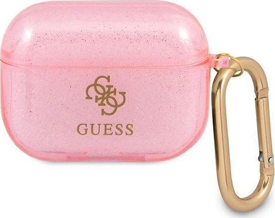 Mbrojtëse Guess GUAPUCG4GP për AirPods Pro, Glitter Collection, TPU, rozë