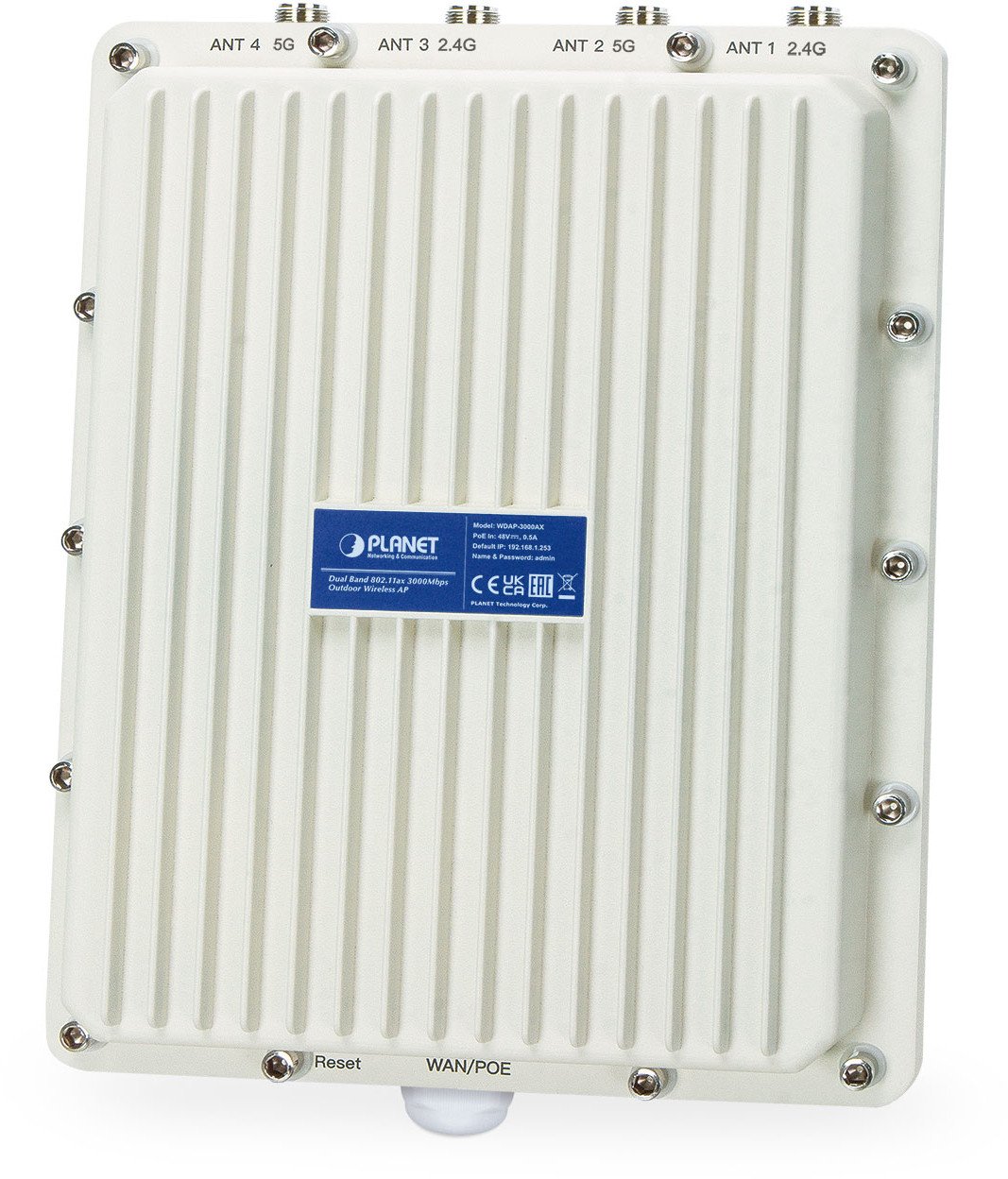 Access point i jashtëm Planet WDAP-3000AX, Wi-Fi 6, 3000Mbps, i bardhë