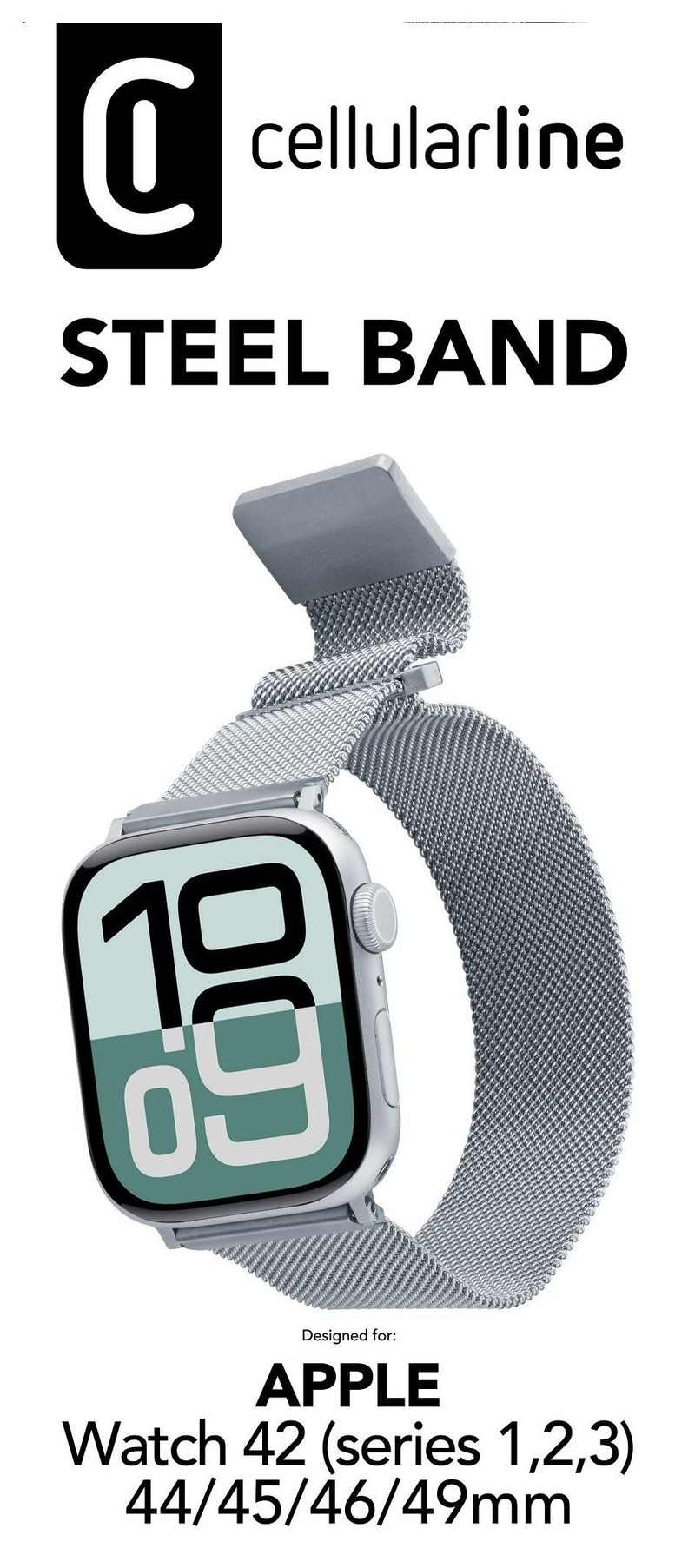 CELLULARLINE BAND APP.WATCH 42(S.1-2-3)/44/45/46 SILVER