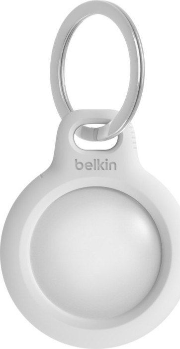 Mbajtëse Belkin Secure AirTag me unazë çelësash, Twist and Lock, e bardhë