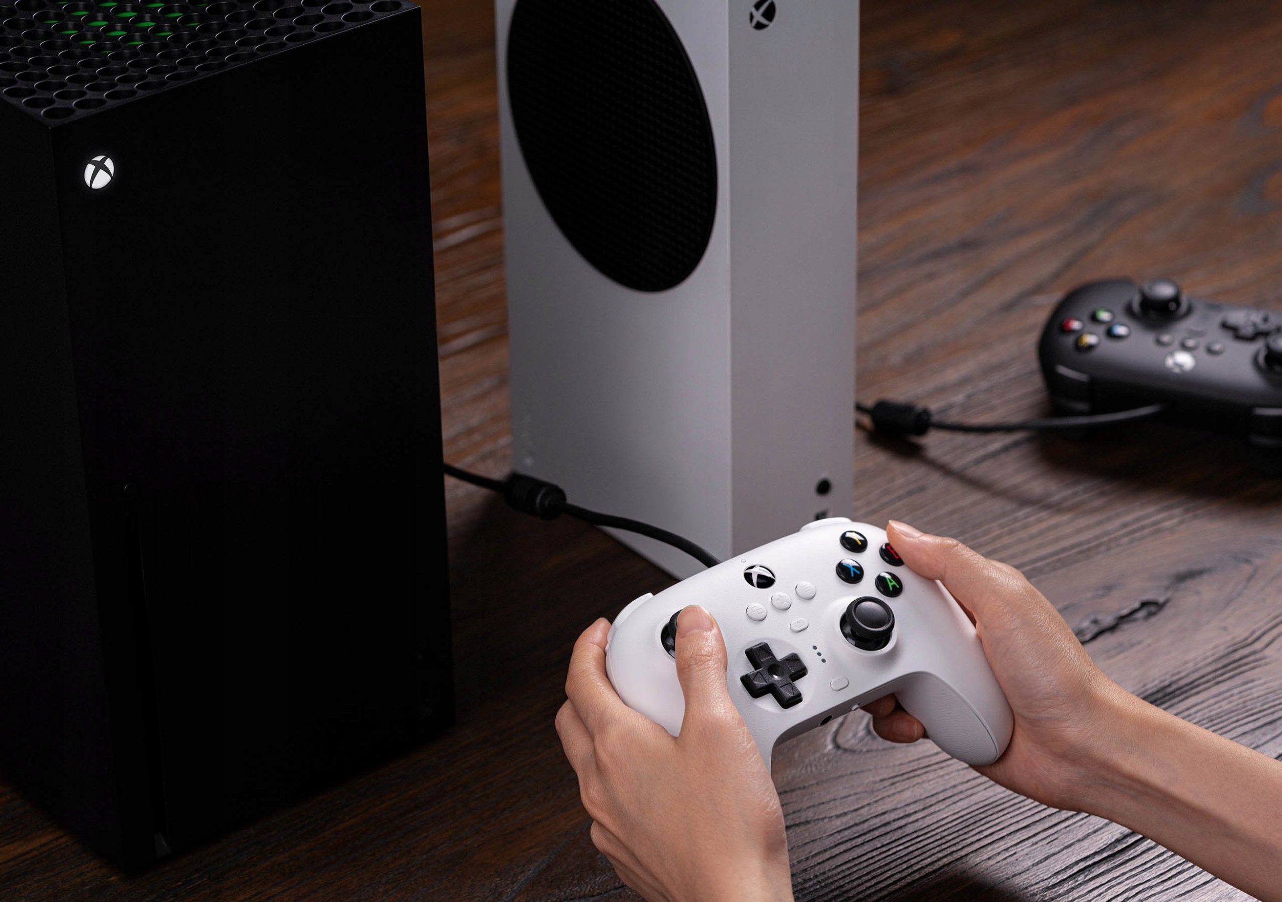 Kontroller 8BitDo Ultimate, me kabllo, Hall Effect, për Xbox dhe PC, i zi