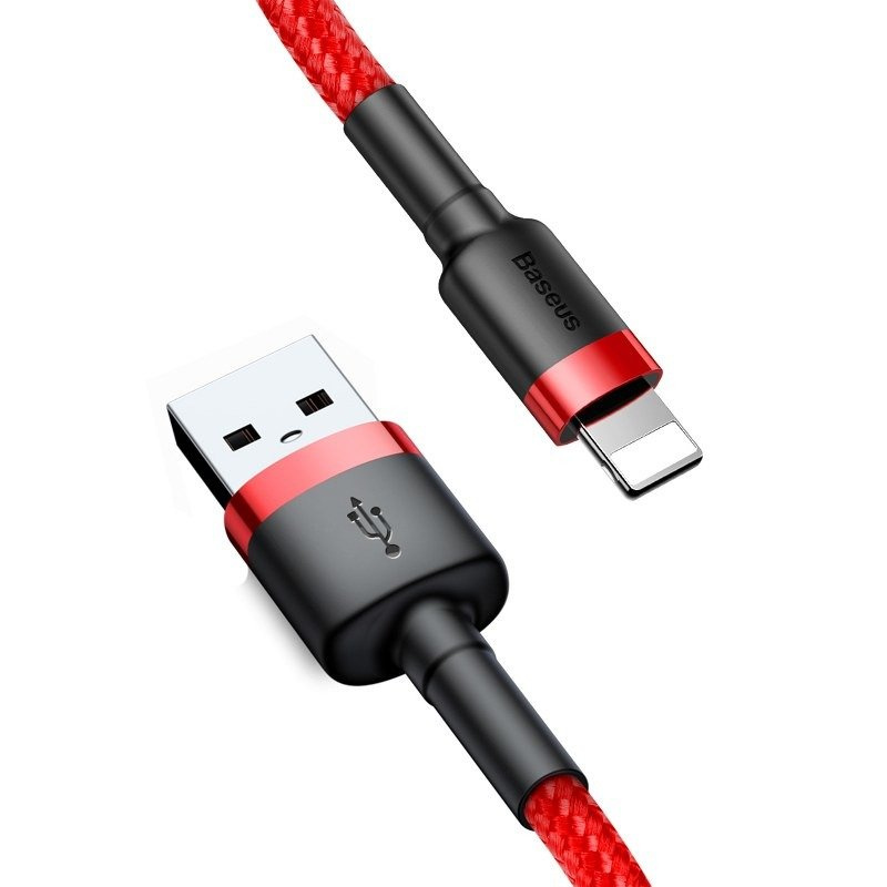 Kabllo USB Baseus Cafule USB A në Lightning, 1m, e kuqe