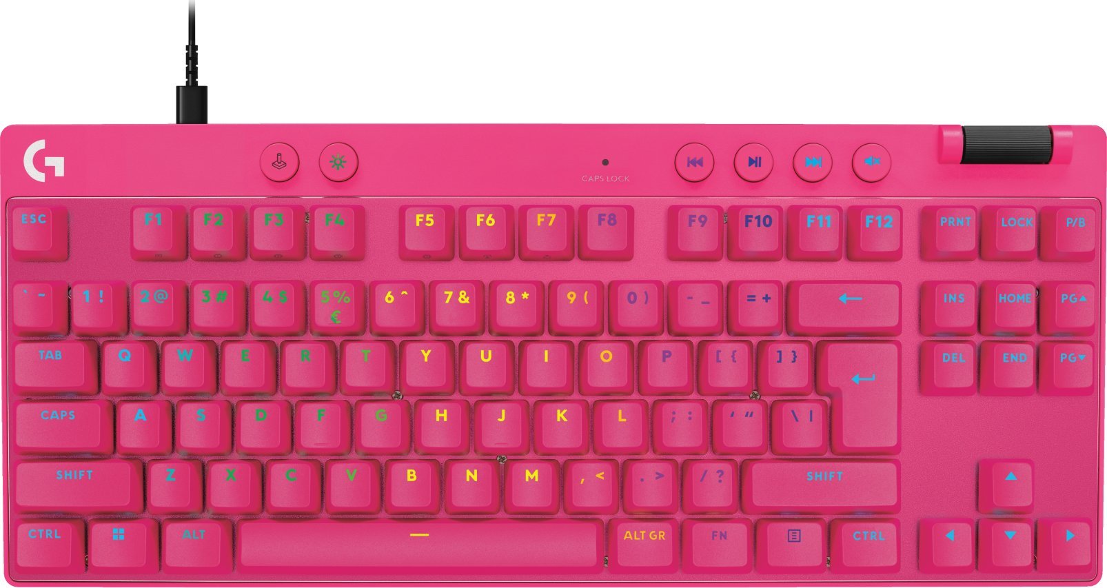 Tastierë lojërash Logitech G PRO X TKL RAPID, mekanike, RGB, rozë