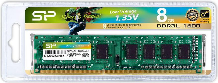 Memorie Silicon Power DDR3L, 8 GB, 1600 MHz, CL11, SP008GLLTU160N02