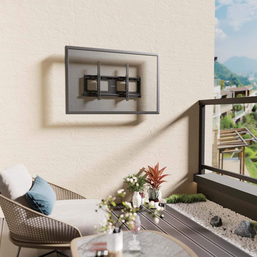 Mbajtës muri për TV Manhattan Outdoor Full Motion, 37"-86", për përdorim të jashtëm, i zi