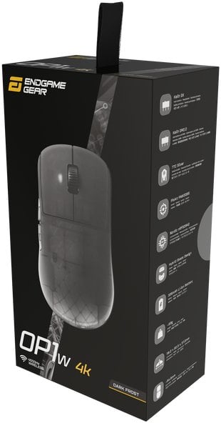 Maus gaming Endgame Gear OP1w 4K Wireless, optik, pa kabllo, Dark Frost