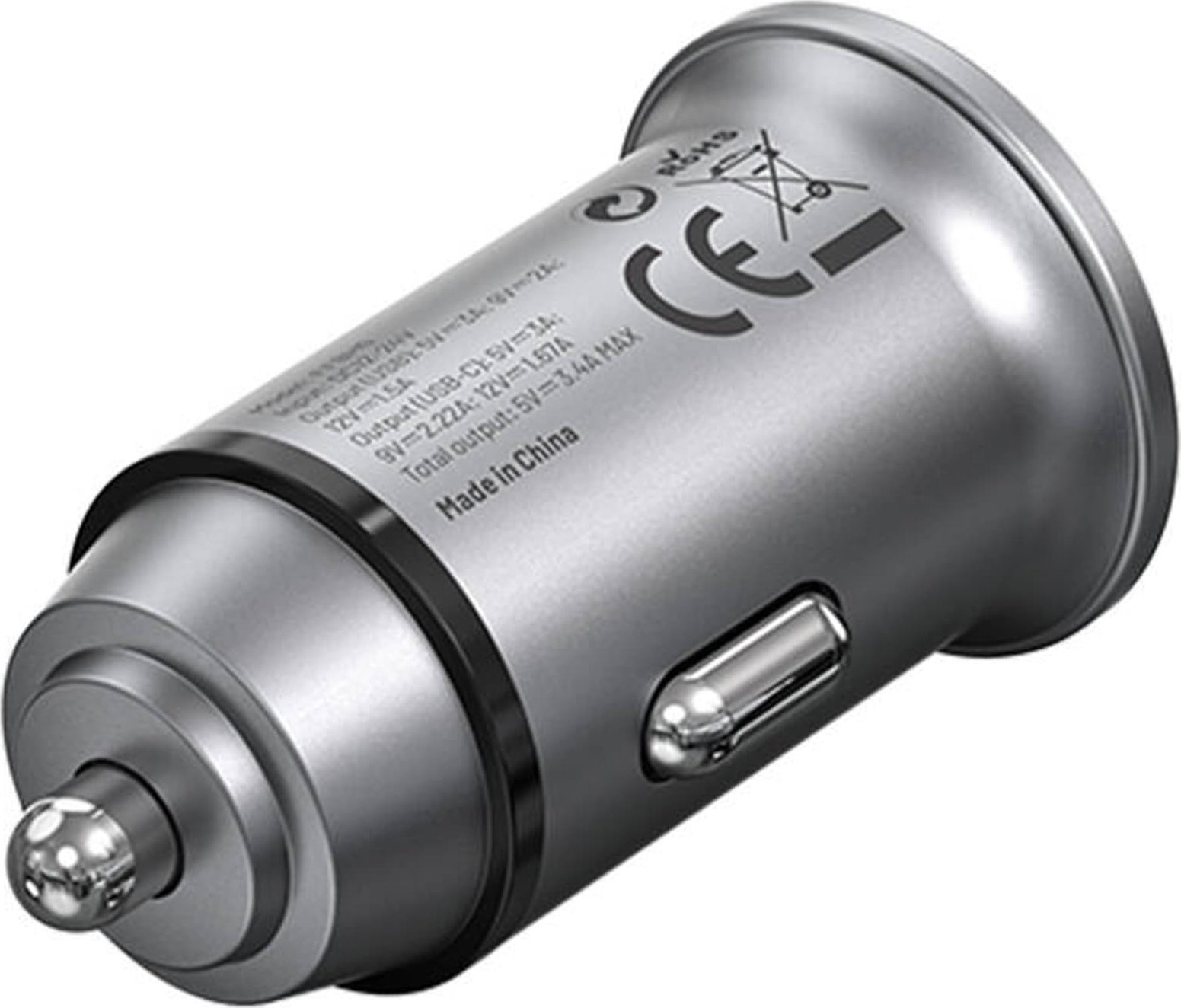 Karikues veture Vention Two Port USB A C, 20W, 2 porta, gri