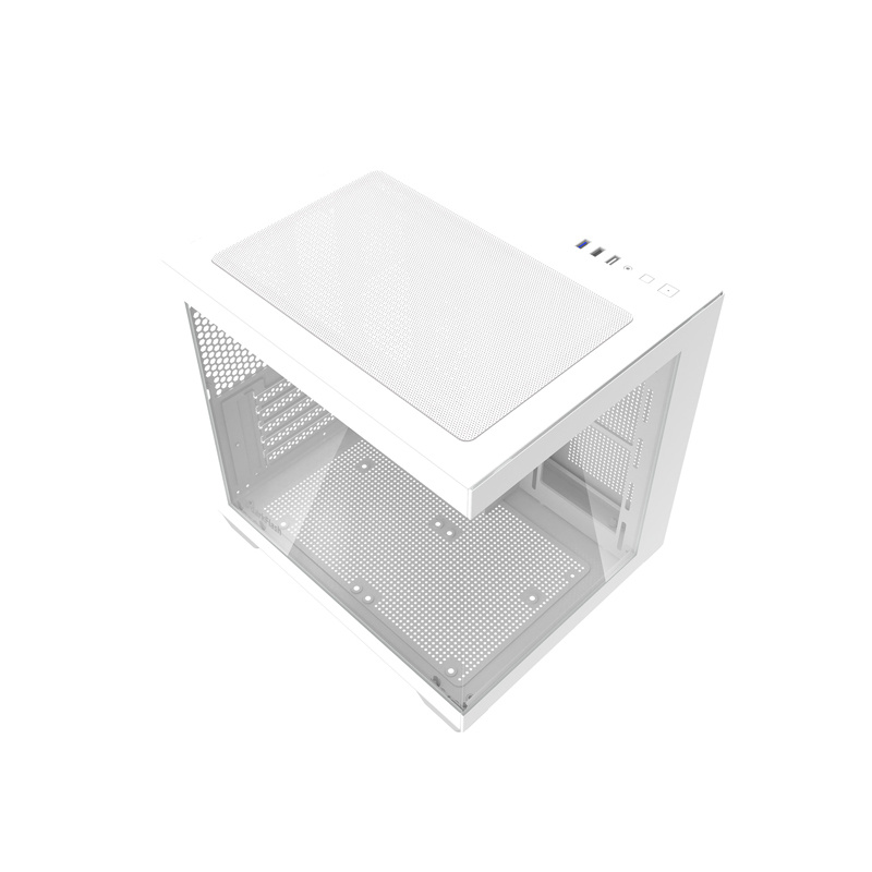 Kuti kompjuteri Darkflash C275P, M ATX, xham i temperuar, e bardhë