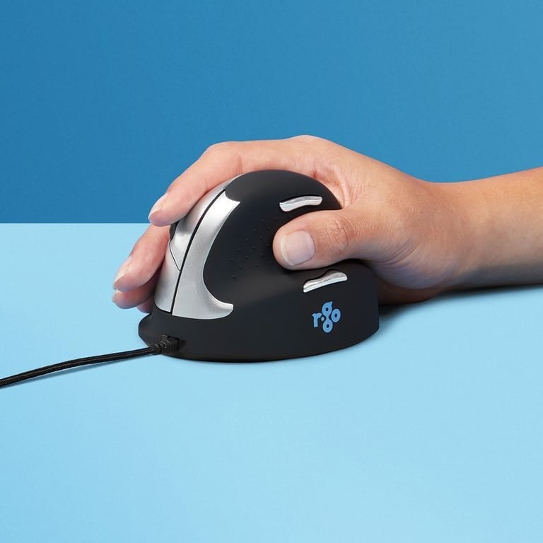Maus ergonomik R-Go Tools R-Go HE Break Medium, me kabllo, për dorë të djathtë, i zi