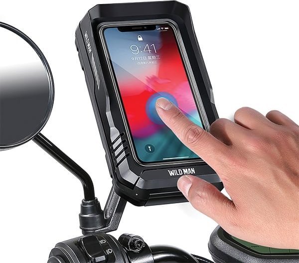 Çantë kornize biçiklete Wildman FK3, mbajtëse telefoni, e zezë