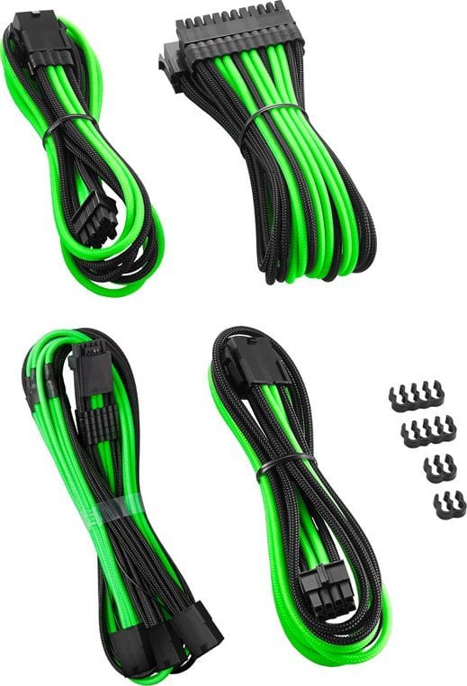 Set zgjatues kabllosh CableMod PRO ModMesh 12VHPWR, për RTX 4000, ATX dhe EPS, i zi me jeshile të çelët