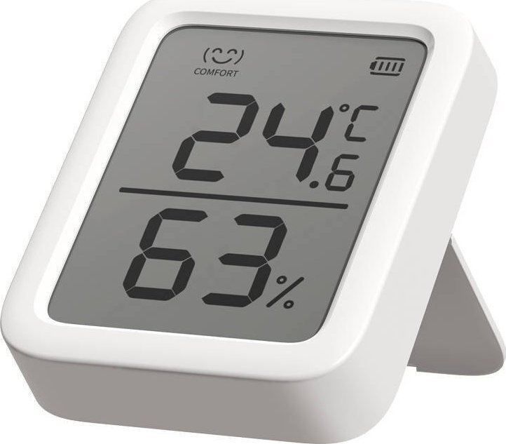 Termometër dhe higrometër smart SwitchBot Thermometer Hygrometer Plus, ekran 3", sensor i saktë, i bardhë