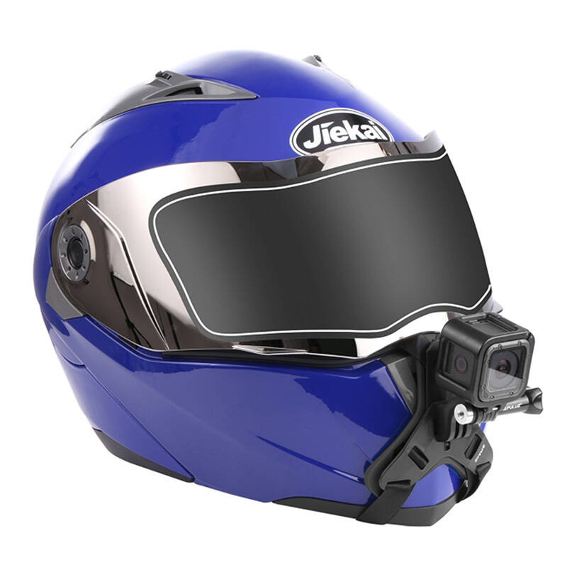 Mbajtëse mjekre për helmetë Puluz PU579B, për kamera sportive, rregullueshme, e zezë