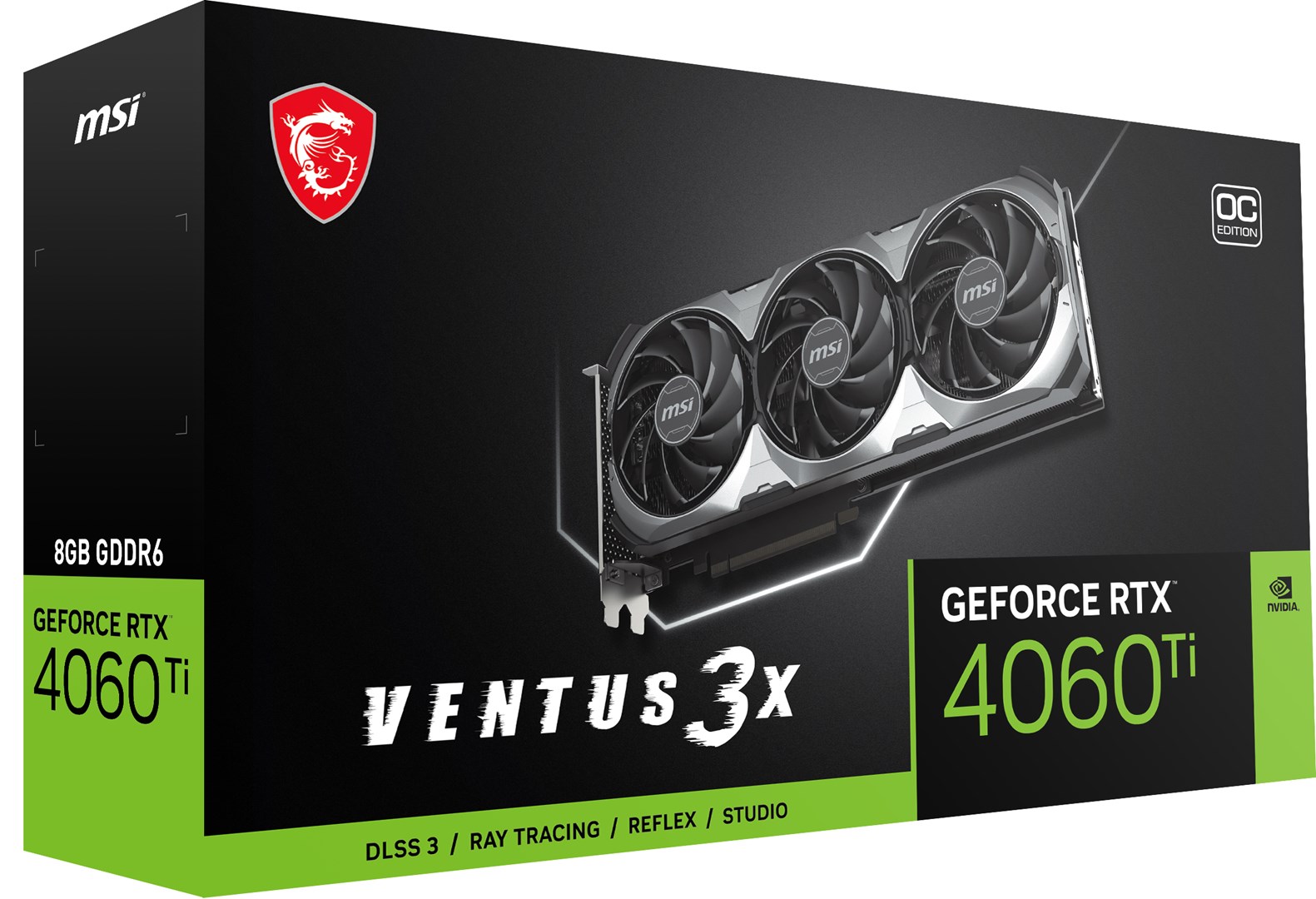 Kartë grafike MSI NVIDIA GeForce RTX 4060 Ti, OC, 8 GB GDDR6