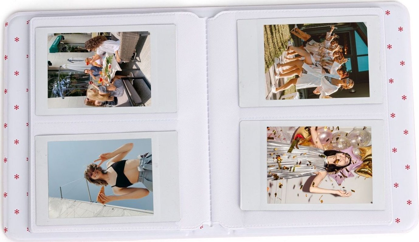 Album fotografish LoveInstant Pieces Of Moment, 64 foto, për Fujifilm Instax Mini, rozë pastel