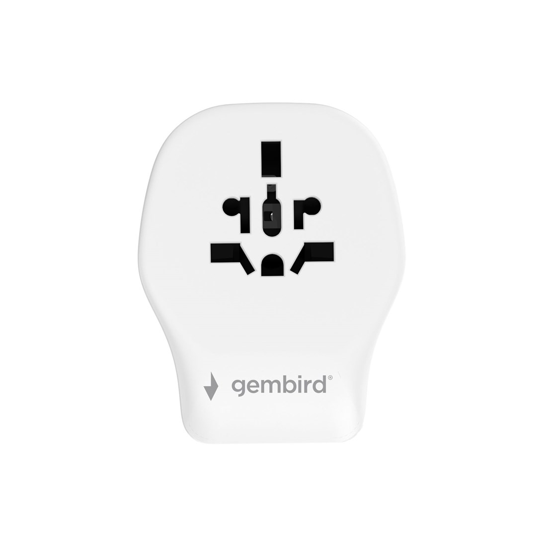 Përshtatës universal udhëtimi Gembird UPA‑CH3P65‑01, 20W, 2x USB C PD, 1x USB A QC 3.0, i bardhë
