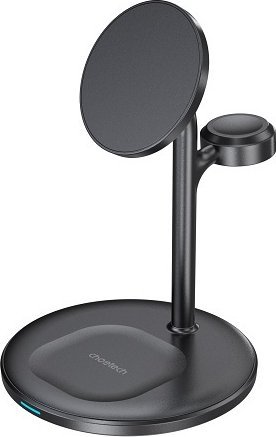 Stacion karikimi pa tela Choetech MagSafe 3 në 1, 15W, për iPhone Apple Watch AirPods, i zi
