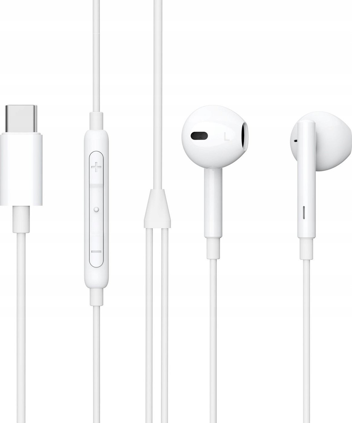 Kufje in ear ESTUFF, me kabllo USB C, me mikrofon, të bardha