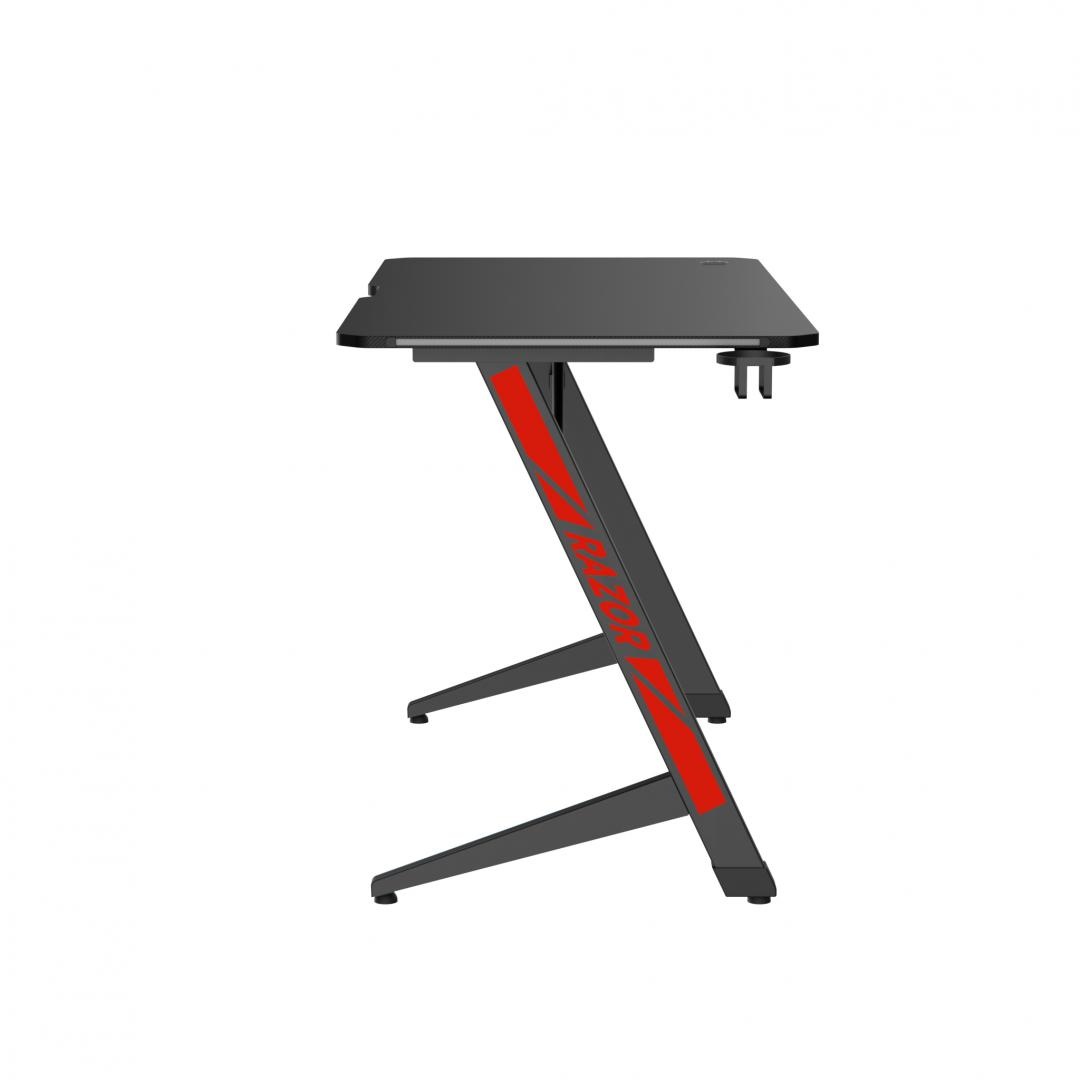 Tavolinë gaming Serioux Razor, 120x60 cm, ndriçim LED multicolor, e zezë mat