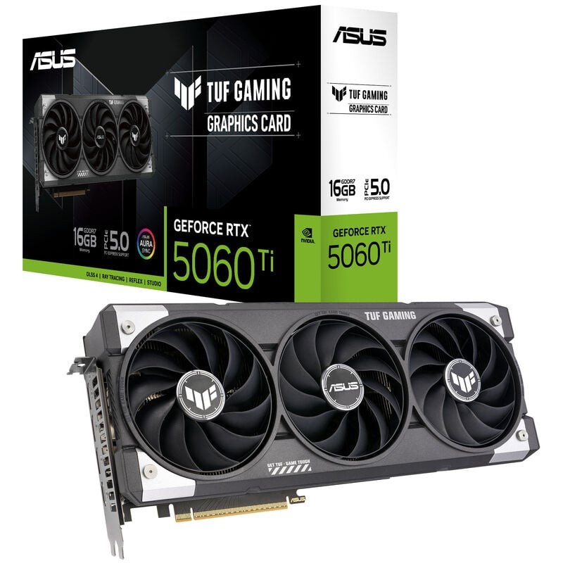 Kartë grafike ASUS TUF Gaming GeForce RTX 5060 Ti, 16GB GDDR7, e zezë