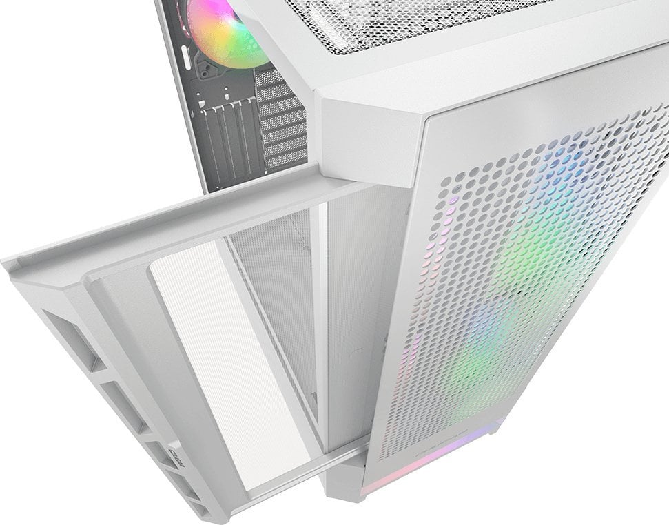 Куќиште за компјутер Cougar Airface RGB, бело, Midi Tower