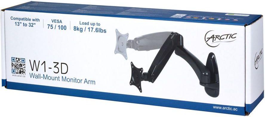 Mbajtëse muri për ekran Arctic W1-3D 32", e zezë