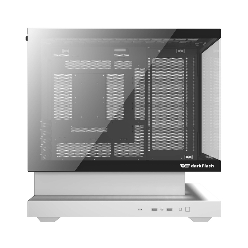Kuti kompjuteri Darkflash F1 ITX, 6 ventilatorë ARGB, e bardhë