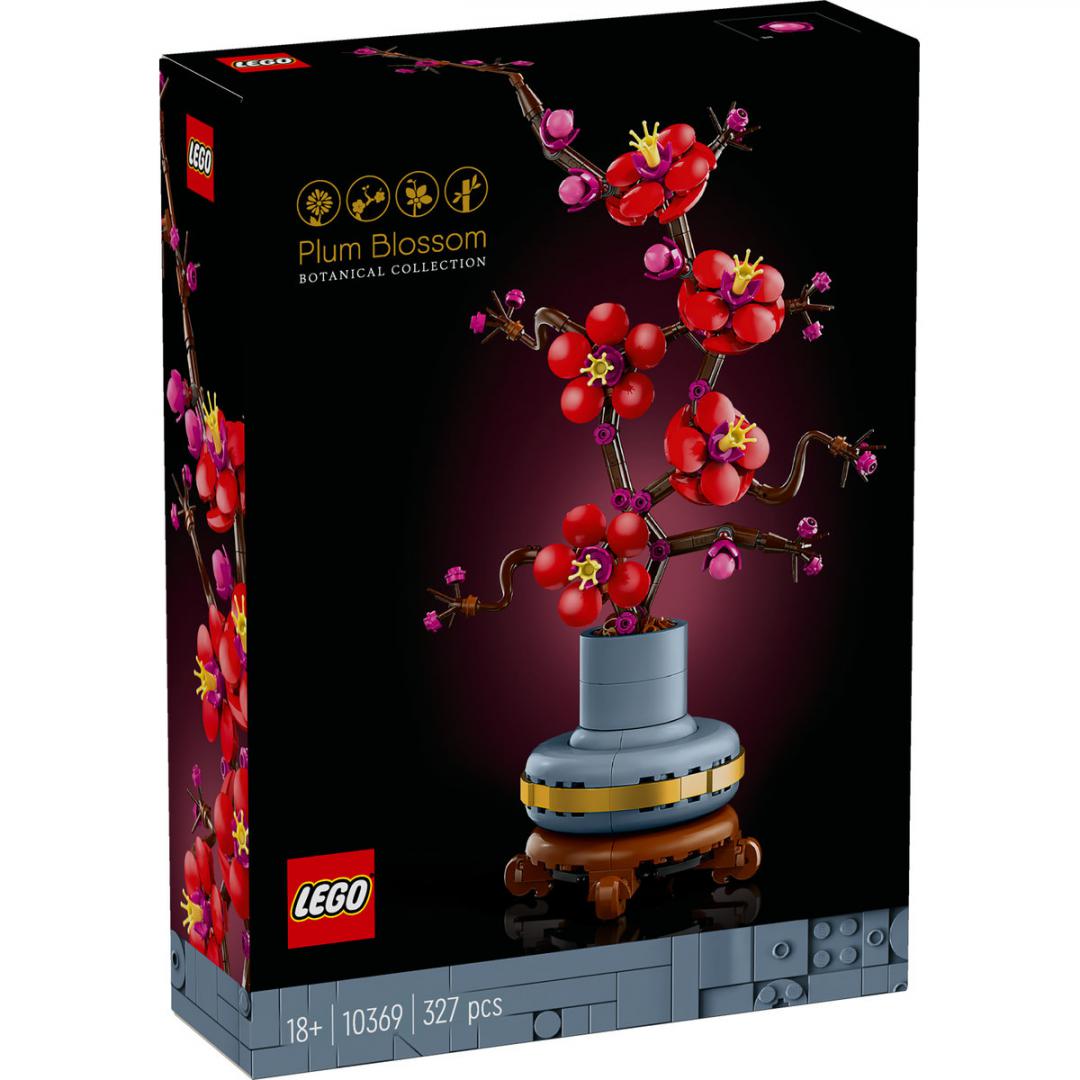 Set LEGO Icons Plum Blossom, dekorativ për të rritur, model lule kumbulle, shumëngjyrësh