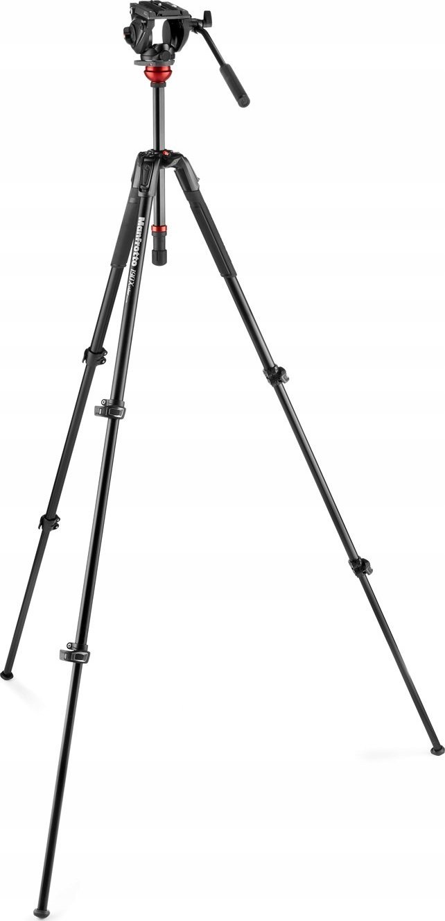 Tripod video Manfrotto 500 Fluid 190X, alumin, kokë fluide, i zi