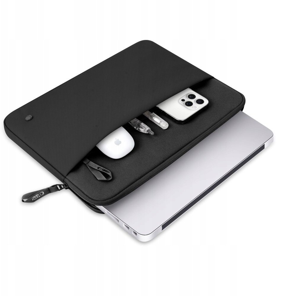 Çantë laptopi Tech-Protect Sleeve, 15-16", xhep frontal, e zezë