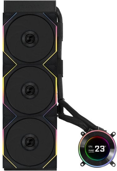 Ftohës AIO për CPU Lian Li Hydroshift II LCD C 360TL, 360mm, ekran IPS 2.1", i zi